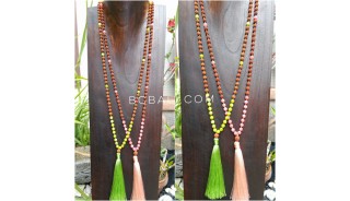 free shipping 50 pieces rudraksha necklace tassels with stone